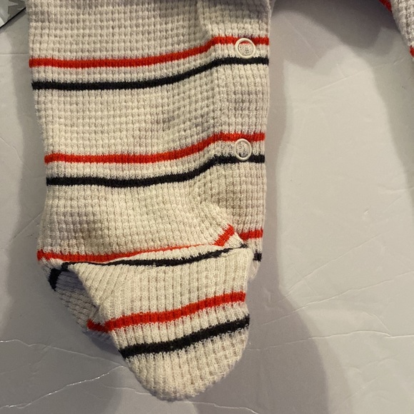 Ever& Ever Waffle Footie Cream, Red & Blue, Size Newborn with Snap Closure - Picture 6 of 9